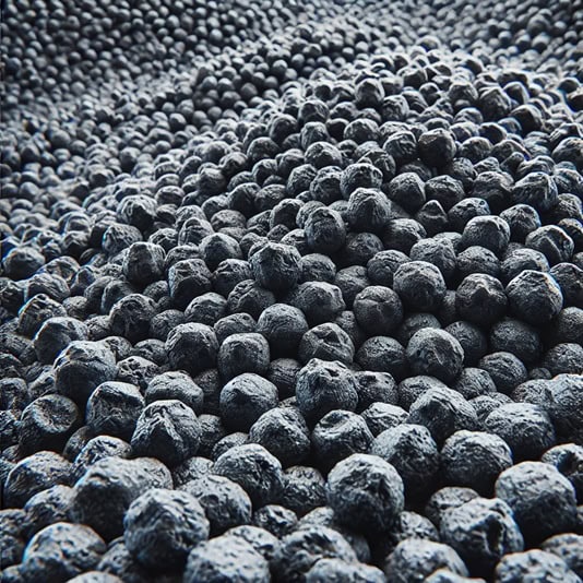 Stahl-Pellets und Schwamm